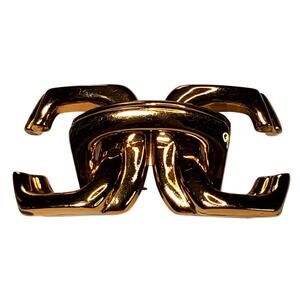 CC Gold Tone Buckle Unsigned Vtg 1.5" x 3" Numbered